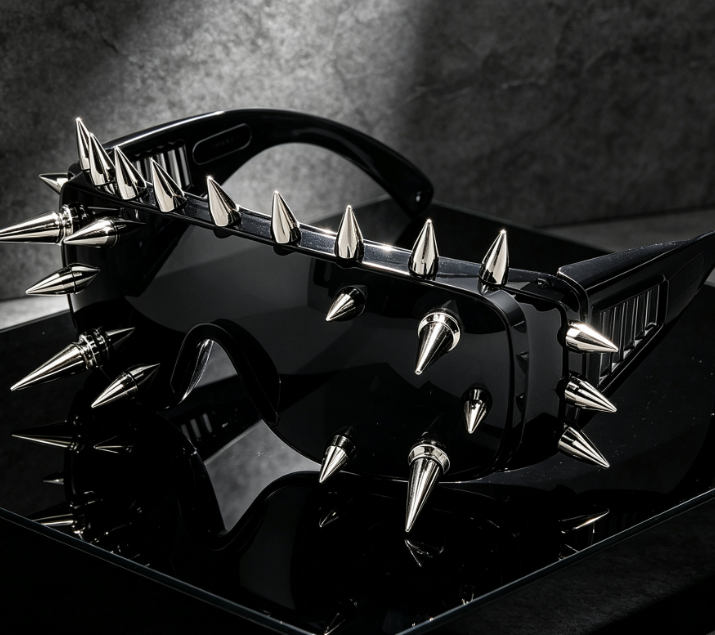 Punk Spiked Sunglasses, Goth Long Stud Design