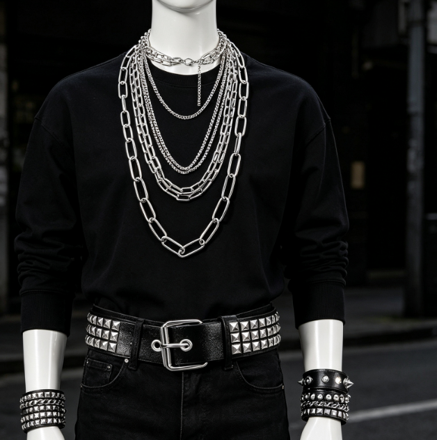 Women's Punk Style Set, Goth Emo Party Accessories