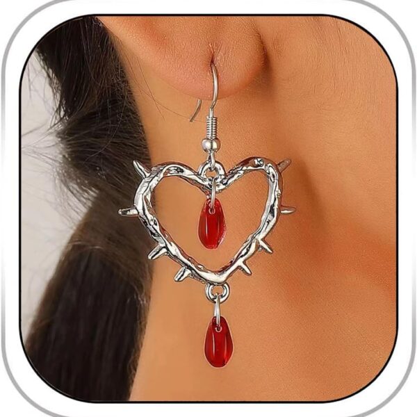 Vampire Bat Drop Earrings; Gothic/Punk/Halloween Style