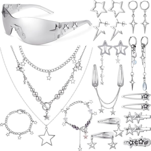 Y2k Accessory Set; Star Themed Jewelry Combination